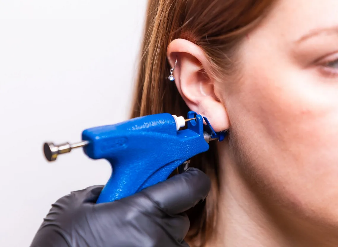 Medical ear piercing at Niraaya Hospital