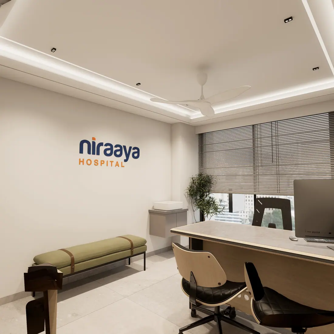 Niraaya Hospital consultation room at Kudasan, Gandhinagar